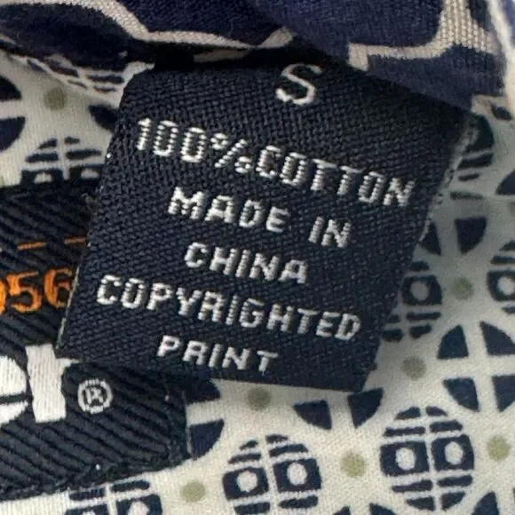 Reyn Spooner Hawaiian Shirt Mens Small Japanese Geometric Circle Crest Pocket - Picture 6 of 8